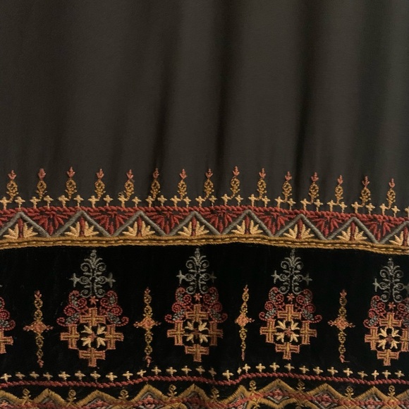 JOHNNY WAS VIKA EMBROIDERED boho SILK velvet blouse L - Picture 8 of 15